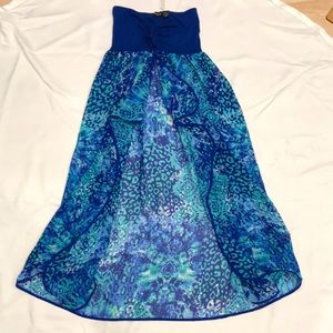 Raviya Blue Strapless Swim Coverup